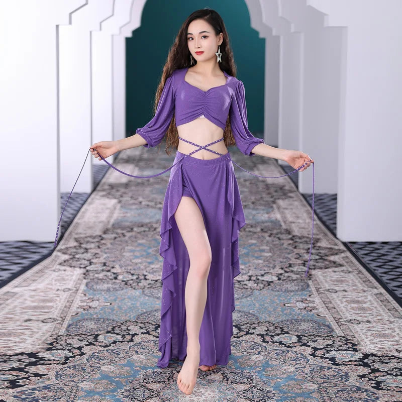 Customized Belly Dance Skirt Set Oriental Dance Costumes Performance Wear Practice Outfit Female Team Class Dress Belly Dancing