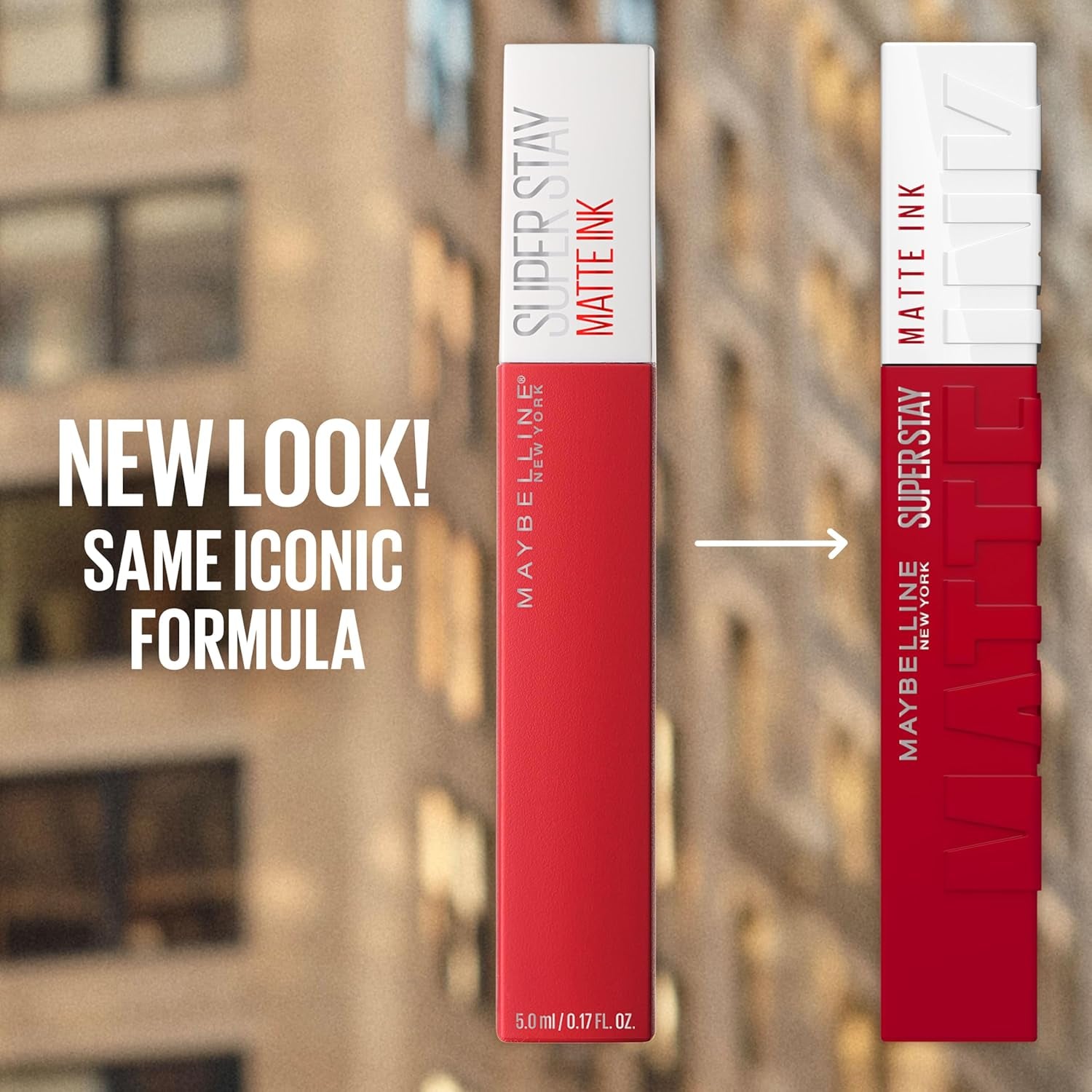 Super Stay Matte Ink Liquid Lipstick Makeup, Long Lasting High Impact Color, up to 16H Wear, Exhilarator, Ruby Red, 1 Count, Packaging May Vary