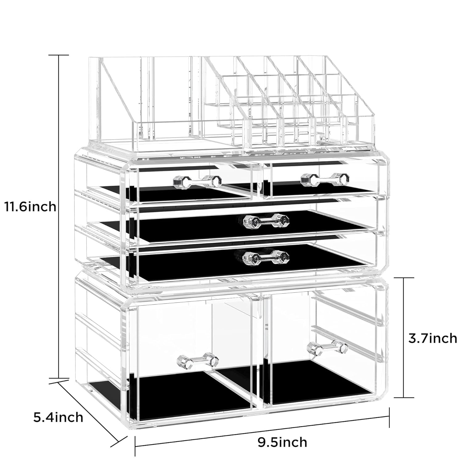 Desk Organizer with 6 Drawers, Large Stackable Pencil Pen Holder & Art Supplies Storage, Multi-Functional Desktop Organizers and Accessories for Office, Home, School