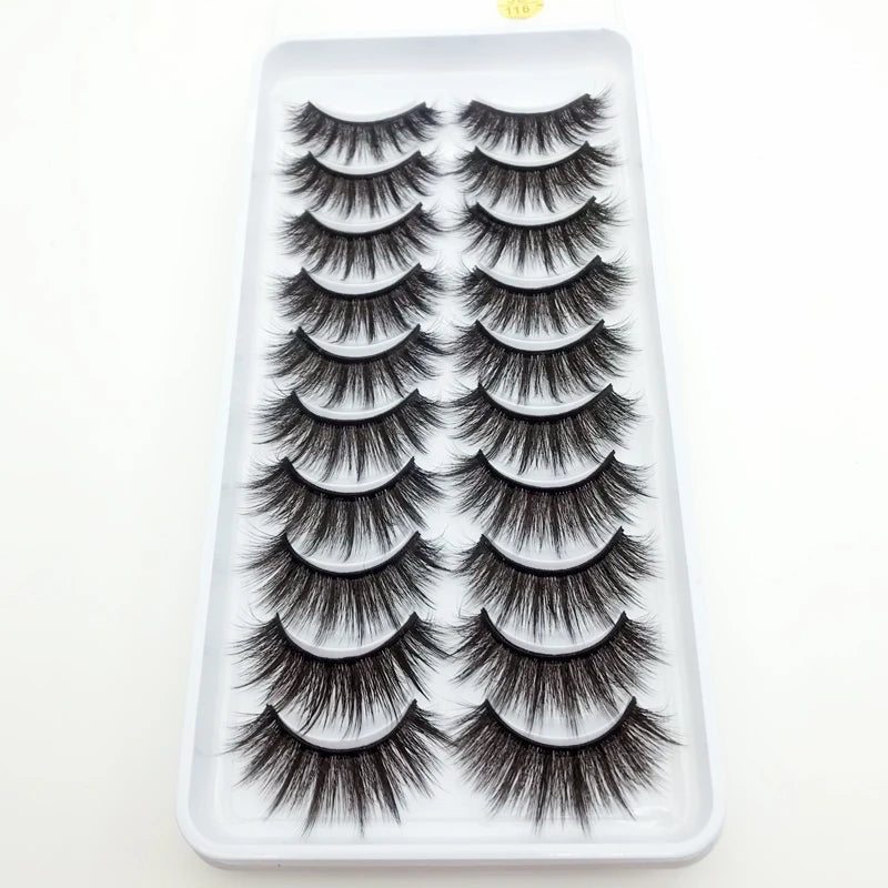 New 5/10 Pairs Natural False Eyelashes Fake Lashes Long Make Up 3d Mink Lashes Extension Eye lashes Mink Eyelashes for Beauty 54