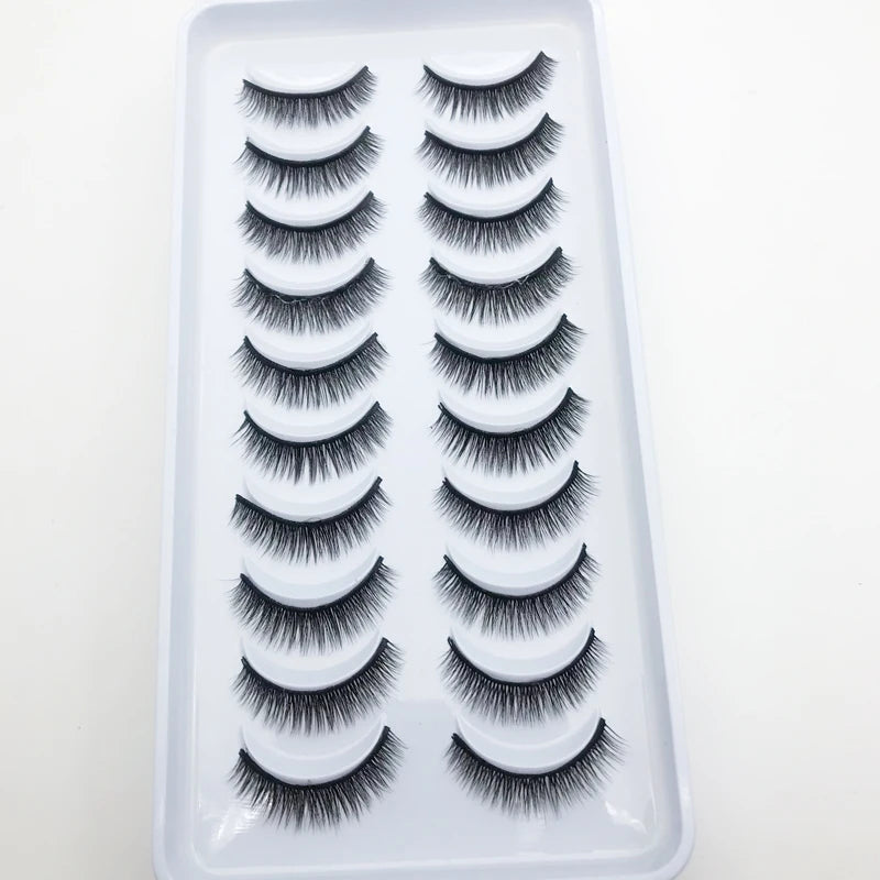 New 5/10 Pairs Natural False Eyelashes Fake Lashes Long Make Up 3d Mink Lashes Extension Eye lashes Mink Eyelashes for Beauty 54