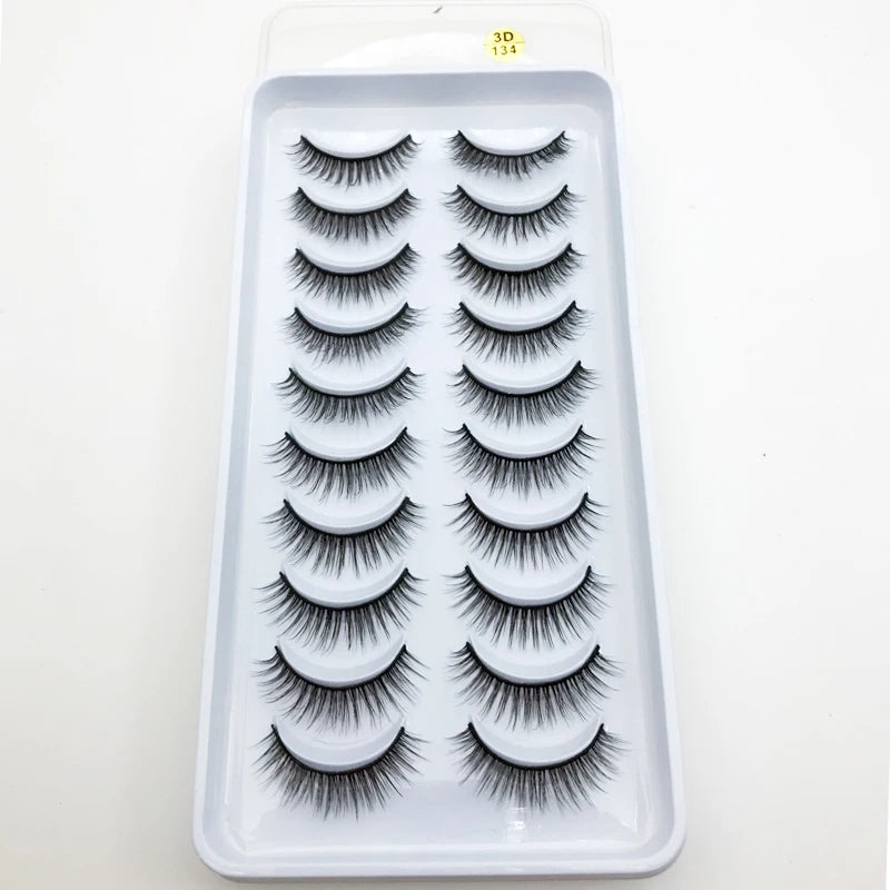 New 5/10 Pairs Natural False Eyelashes Fake Lashes Long Make Up 3d Mink Lashes Extension Eye lashes Mink Eyelashes for Beauty 54