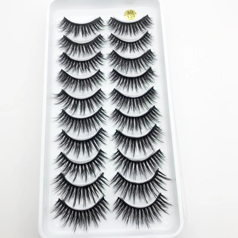 New 5/10 Pairs Natural False Eyelashes Fake Lashes Long Make Up 3d Mink Lashes Extension Eye lashes Mink Eyelashes for Beauty 54