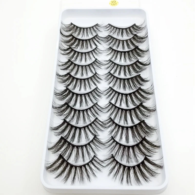 New 5/10 Pairs Natural False Eyelashes Fake Lashes Long Make Up 3d Mink Lashes Extension Eye lashes Mink Eyelashes for Beauty 54