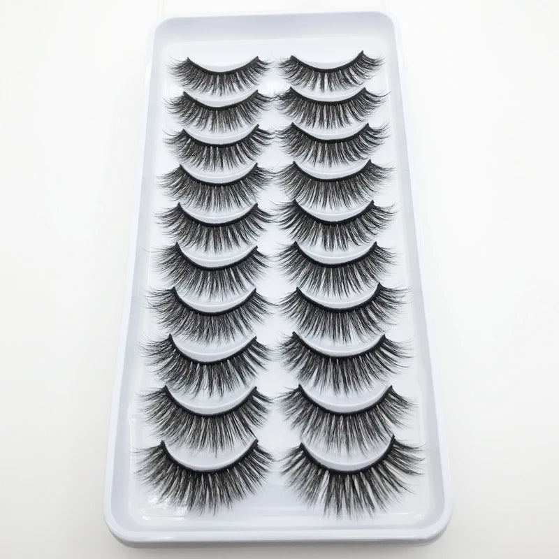 New 5/10 Pairs Natural False Eyelashes Fake Lashes Long Make Up 3d Mink Lashes Extension Eye lashes Mink Eyelashes for Beauty 54