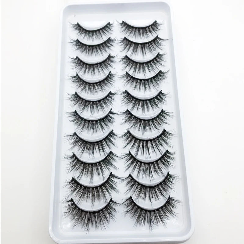 New 5/10 Pairs Natural False Eyelashes Fake Lashes Long Make Up 3d Mink Lashes Extension Eye lashes Mink Eyelashes for Beauty 54