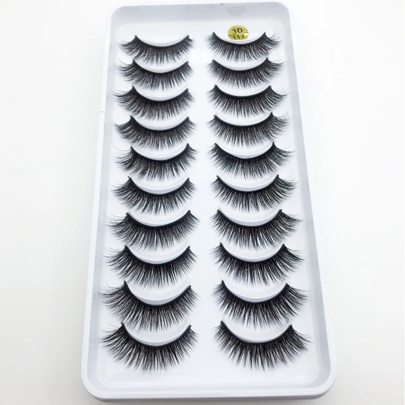 New 5/10 Pairs Natural False Eyelashes Fake Lashes Long Make Up 3d Mink Lashes Extension Eye lashes Mink Eyelashes for Beauty 54