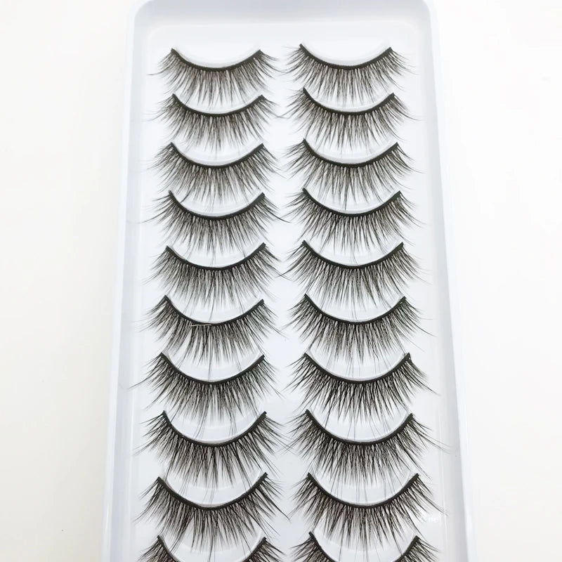 New 5/10 Pairs Natural False Eyelashes Fake Lashes Long Make Up 3d Mink Lashes Extension Eye lashes Mink Eyelashes for Beauty 54