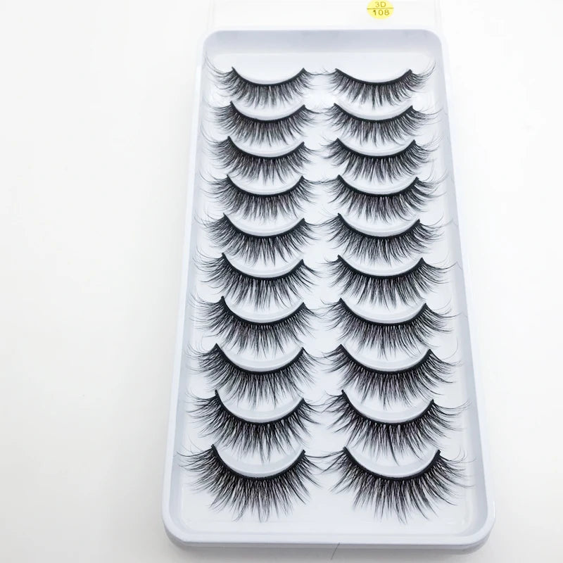 New 5/10 Pairs Natural False Eyelashes Fake Lashes Long Make Up 3d Mink Lashes Extension Eye lashes Mink Eyelashes for Beauty 54