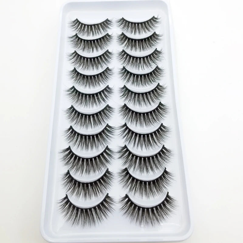New 5/10 Pairs Natural False Eyelashes Fake Lashes Long Make Up 3d Mink Lashes Extension Eye lashes Mink Eyelashes for Beauty 54