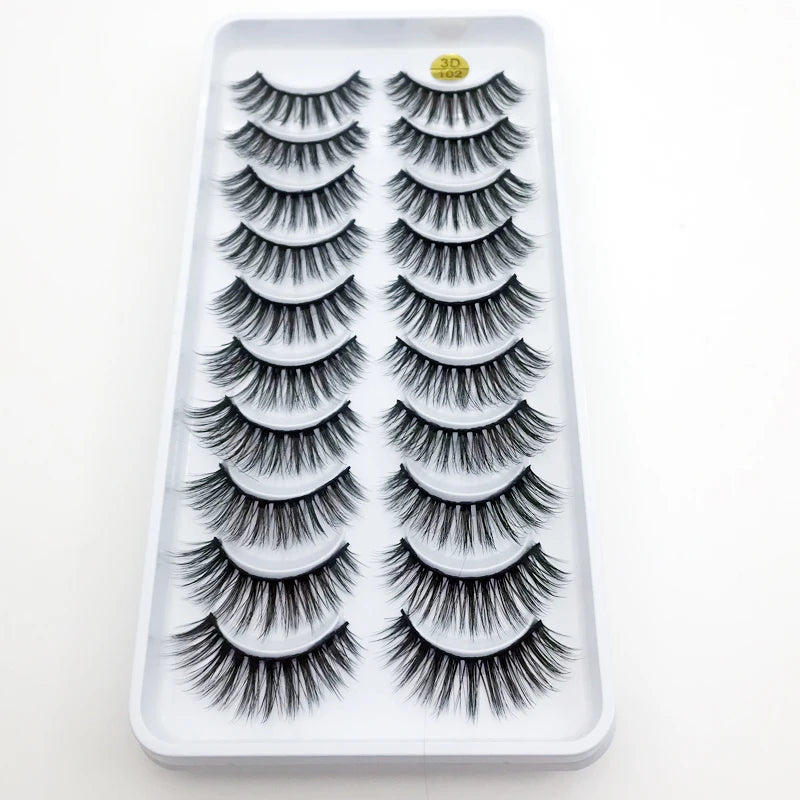 New 5/10 Pairs Natural False Eyelashes Fake Lashes Long Make Up 3d Mink Lashes Extension Eye lashes Mink Eyelashes for Beauty 54
