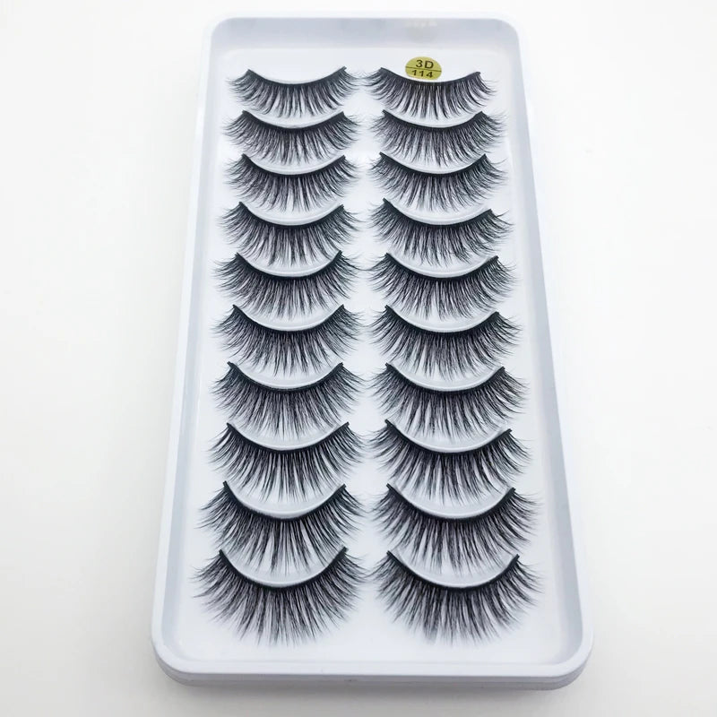 New 5/10 Pairs Natural False Eyelashes Fake Lashes Long Make Up 3d Mink Lashes Extension Eye lashes Mink Eyelashes for Beauty 54
