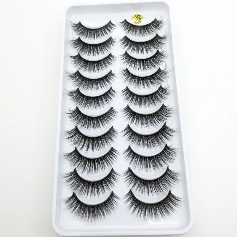 New 5/10 Pairs Natural False Eyelashes Fake Lashes Long Make Up 3d Mink Lashes Extension Eye lashes Mink Eyelashes for Beauty 54