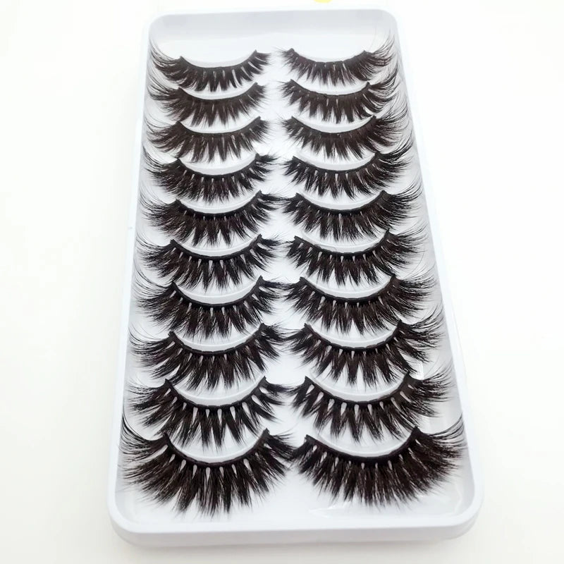 New 5/10 Pairs Natural False Eyelashes Fake Lashes Long Make Up 3d Mink Lashes Extension Eye lashes Mink Eyelashes for Beauty 54