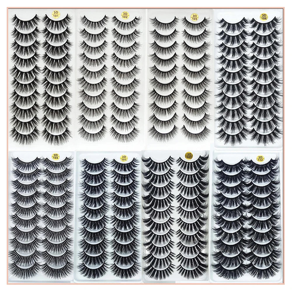 New 5/10 Pairs Natural False Eyelashes Fake Lashes Long Make Up 3d Mink Lashes Extension Eye lashes Mink Eyelashes for Beauty 54