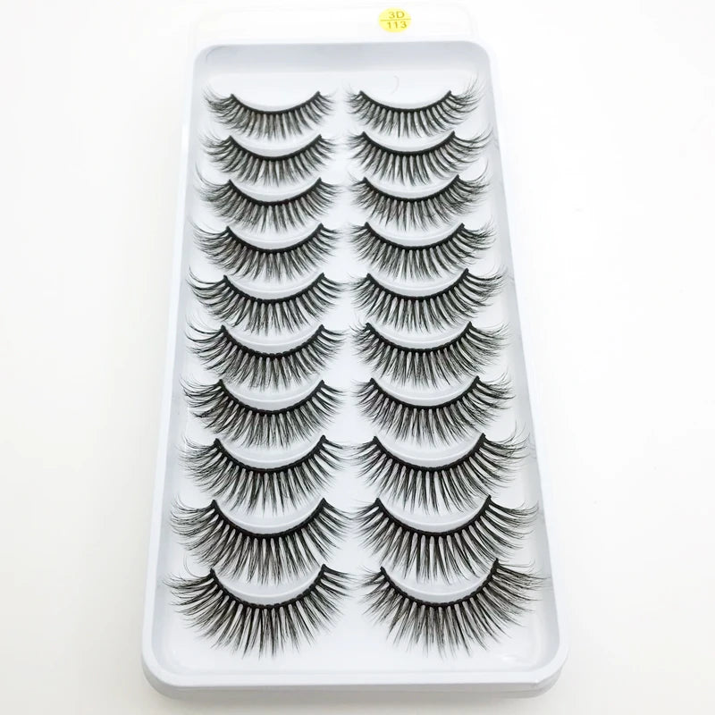 New 5/10 Pairs Natural False Eyelashes Fake Lashes Long Make Up 3d Mink Lashes Extension Eye lashes Mink Eyelashes for Beauty 54