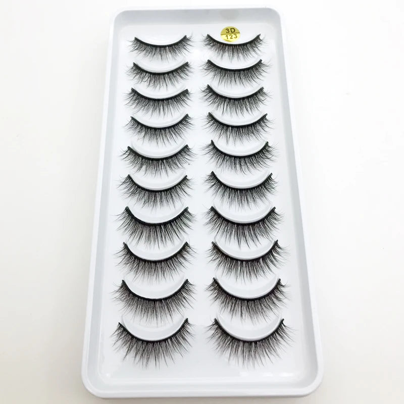 New 5/10 Pairs Natural False Eyelashes Fake Lashes Long Make Up 3d Mink Lashes Extension Eye lashes Mink Eyelashes for Beauty 54