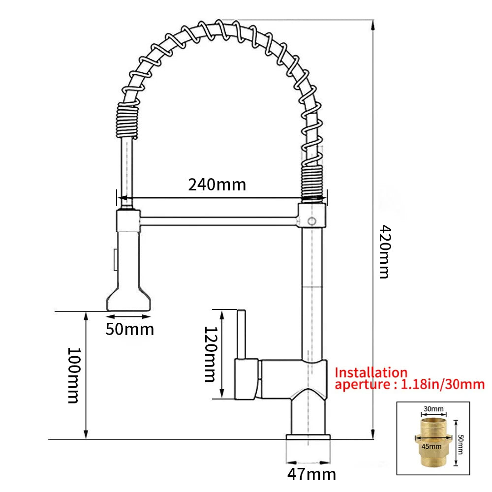 Kitchen Faucets Black Brass Faucets for Kitchen Sink  Single Lever Pull Down Spring Spout Mixers Tap Hot Cold Water Crane 9009