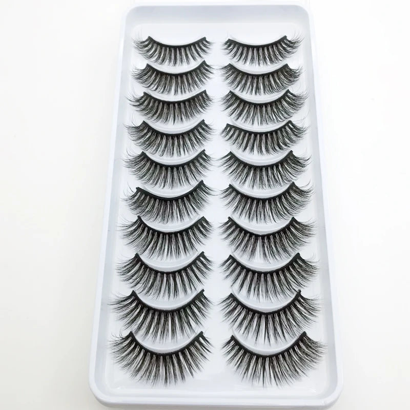 New 5/10 Pairs Natural False Eyelashes Fake Lashes Long Make Up 3d Mink Lashes Extension Eye lashes Mink Eyelashes for Beauty 54