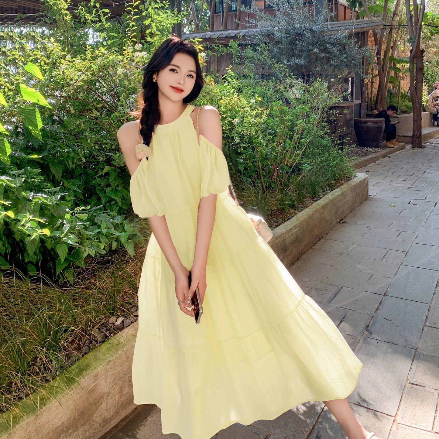 Younger Yellow Summer Sneaky Design French Dress