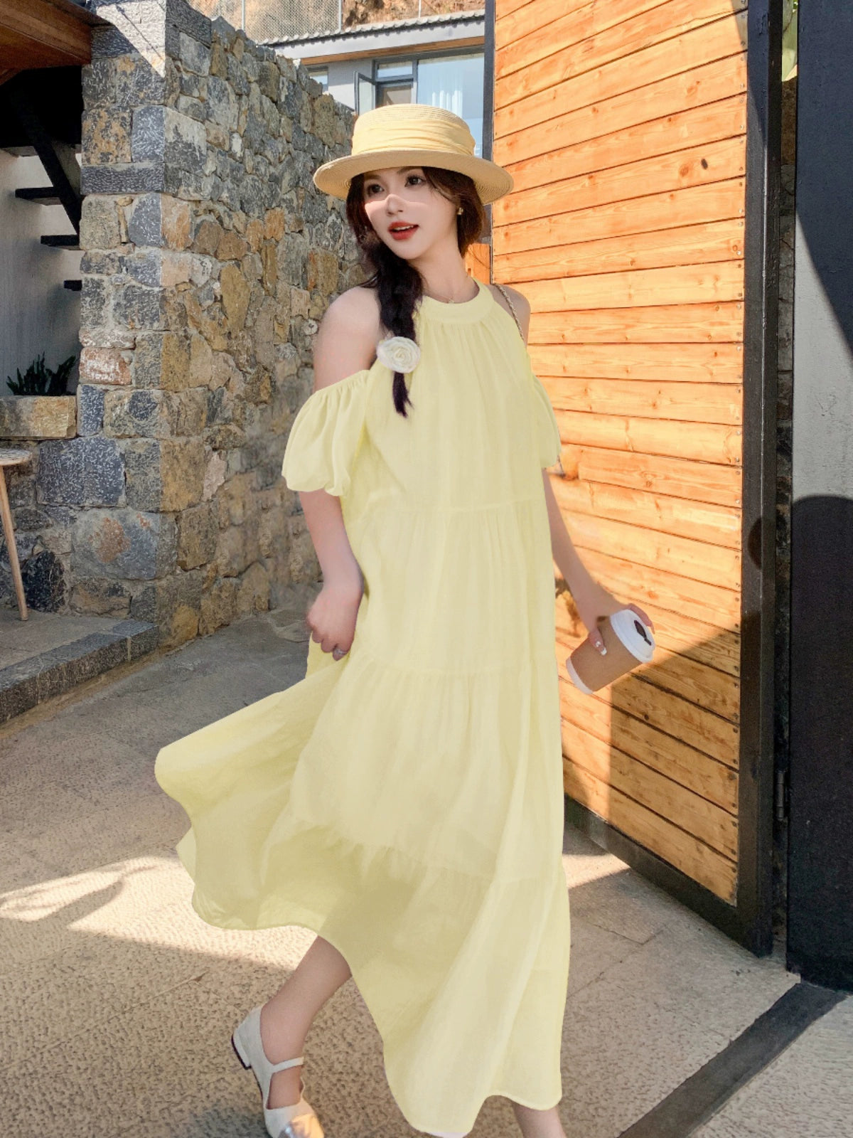 Younger Yellow Summer Sneaky Design French Dress