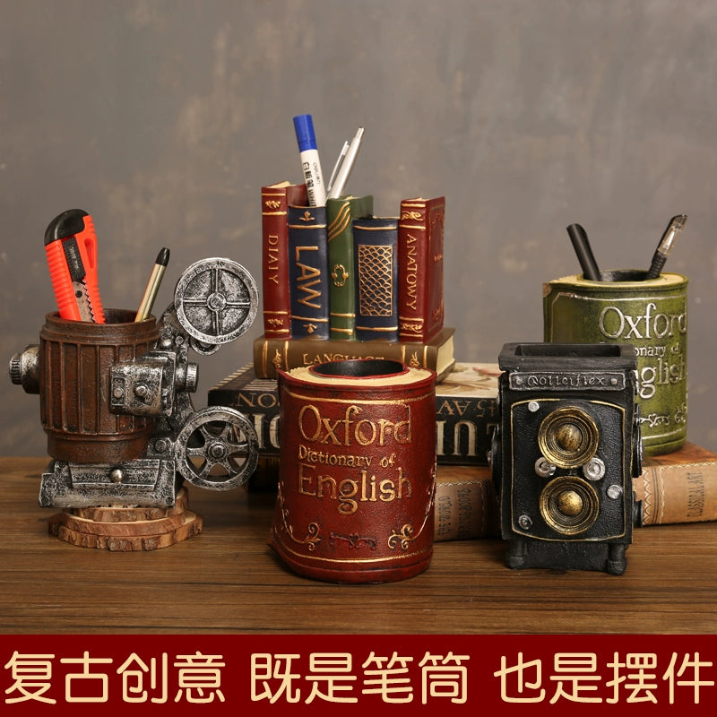 Pen Holder Scandinavian Special Simple Creative Cute Fashion Retro Style Art Ornaments Student Book Desktop Stationery Storage