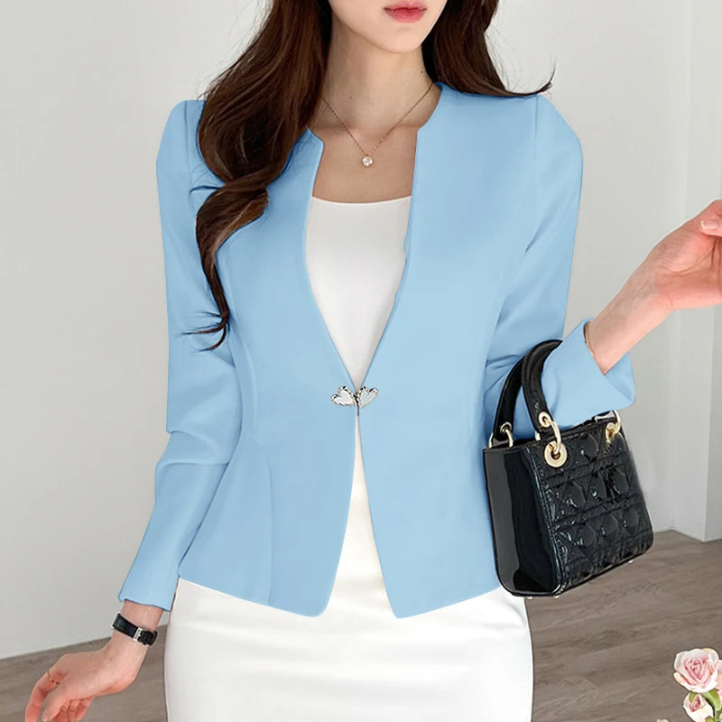 ZANZEA Elegant Slim Fit Blazer Women Long Sleeve Blazer Coat V Neck Office Lady Suit Coat Spring Autumn Available