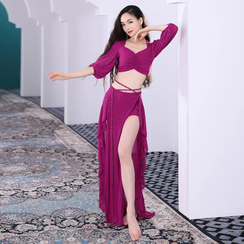 Customized Belly Dance Skirt Set Oriental Dance Costumes Performance Wear Practice Outfit Female Team Class Dress Belly Dancing