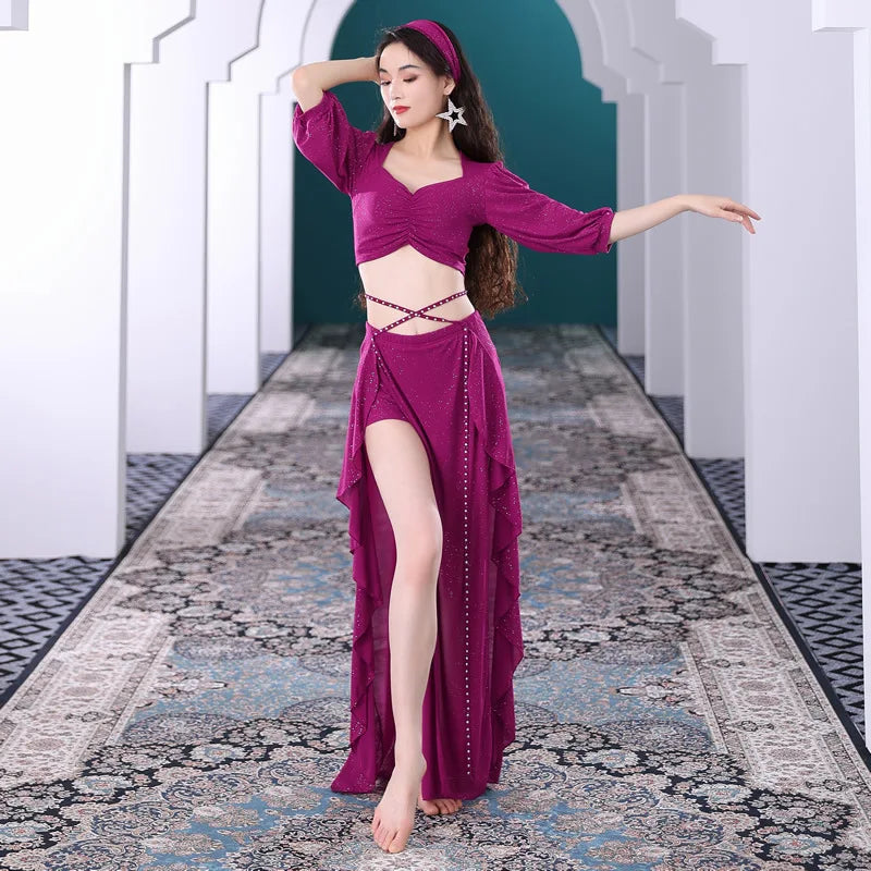 Customized Belly Dance Skirt Set Oriental Dance Costumes Performance Wear Practice Outfit Female Team Class Dress Belly Dancing
