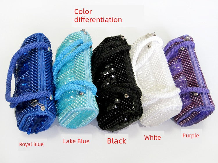 Beaded Bag Handmade Beads Bag Pearl Bag Fish Scale Bag Woven Bag Finished Handbag Women's Bag