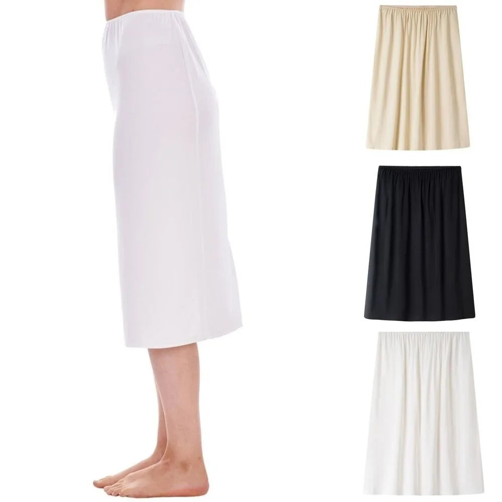 New Fashion Underskirt Milk Silk Underskirts Comfortable Slip Skirt Multicolor Petticoat Lingerie Satin Skirt Women's Clothing