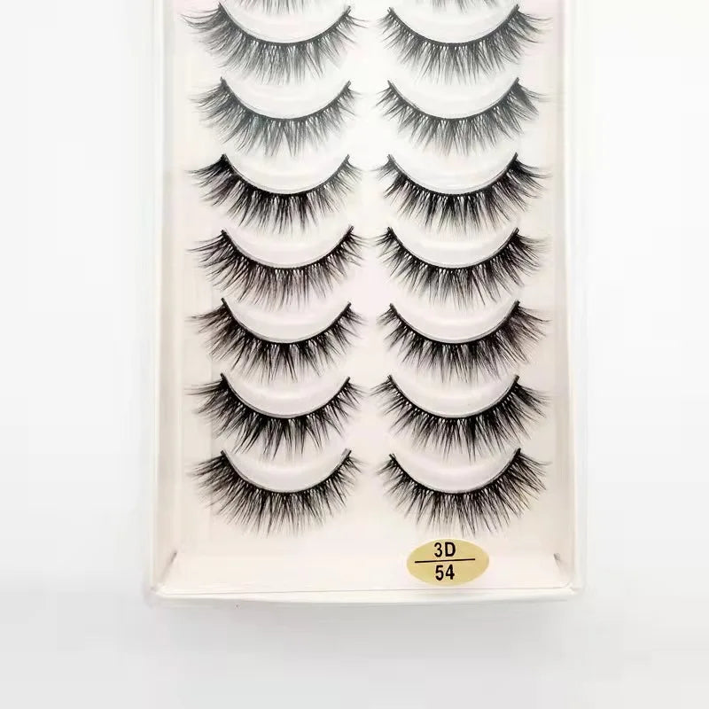 New 5/10 Pairs Natural False Eyelashes Fake Lashes Long Make Up 3d Mink Lashes Extension Eye lashes Mink Eyelashes for Beauty 54
