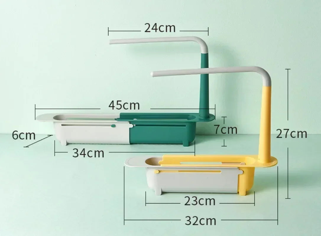 New Sink Drain Rack Storage Basket Kitchen Gadgets Telescopic Sink Shelf Sinks Organizer Soap Sponge Holder Accessories Tool