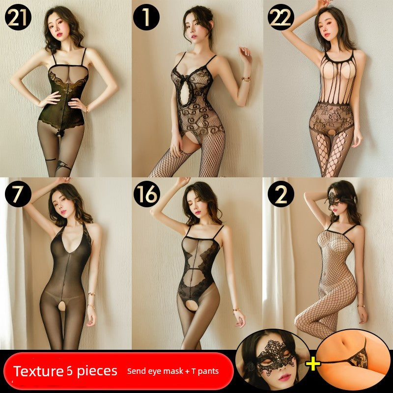 Sexy Intimates Free Open Crotch Stockings Passion Flirting Sexy Pajamas Uniform Adult Bedding Plus Size Temptation