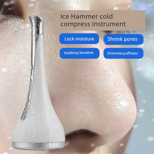 Small Ice Hammer Cold Therapy Device Jin Wang Yu Ice Hockey Import Pore Shrinking Beauty Instrument For Home Facial Face Nose Cold Compress Cone