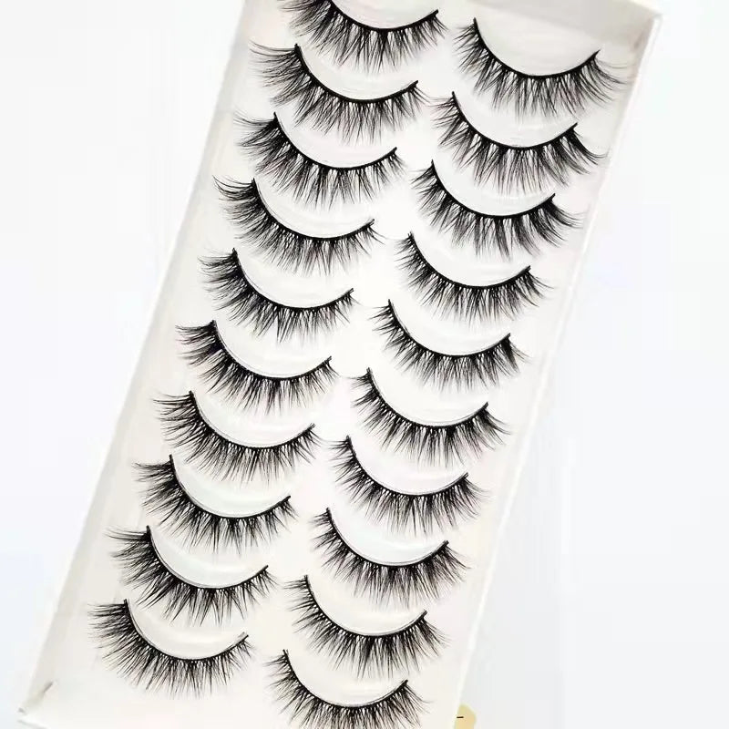 New 5/10 Pairs Natural False Eyelashes Fake Lashes Long Make Up 3d Mink Lashes Extension Eye lashes Mink Eyelashes for Beauty 54
