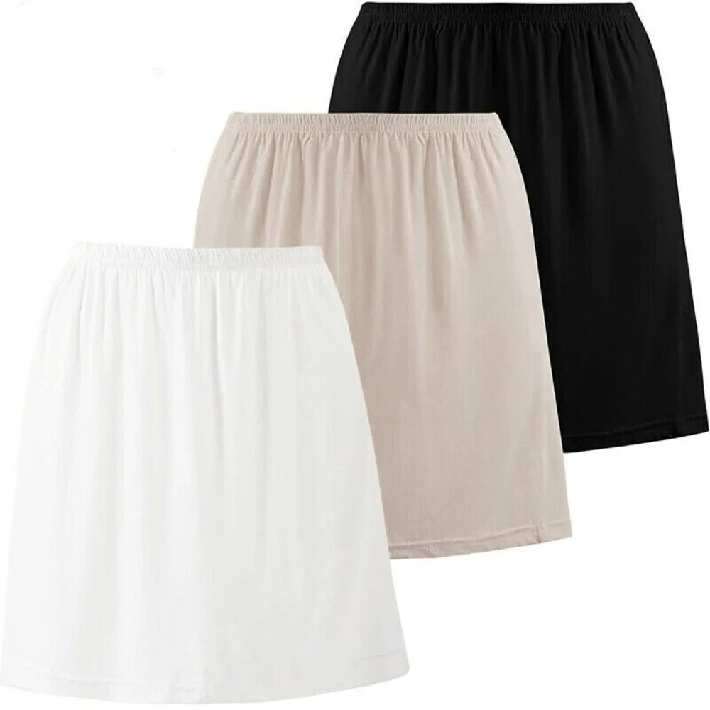 New Fashion Underskirt Milk Silk Underskirts Comfortable Slip Skirt Multicolor Petticoat Lingerie Satin Skirt Women's Clothing