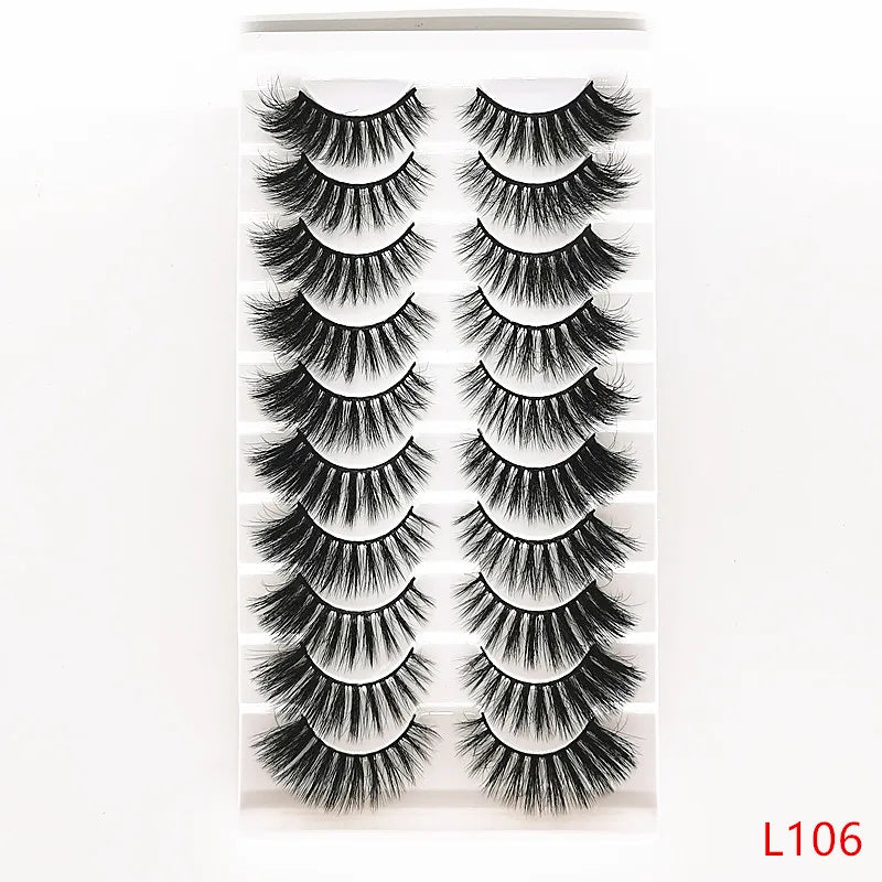 New 5/10 Pairs Natural False Eyelashes Fake Lashes Long Make Up 3d Mink Lashes Extension Eye lashes Mink Eyelashes for Beauty 54