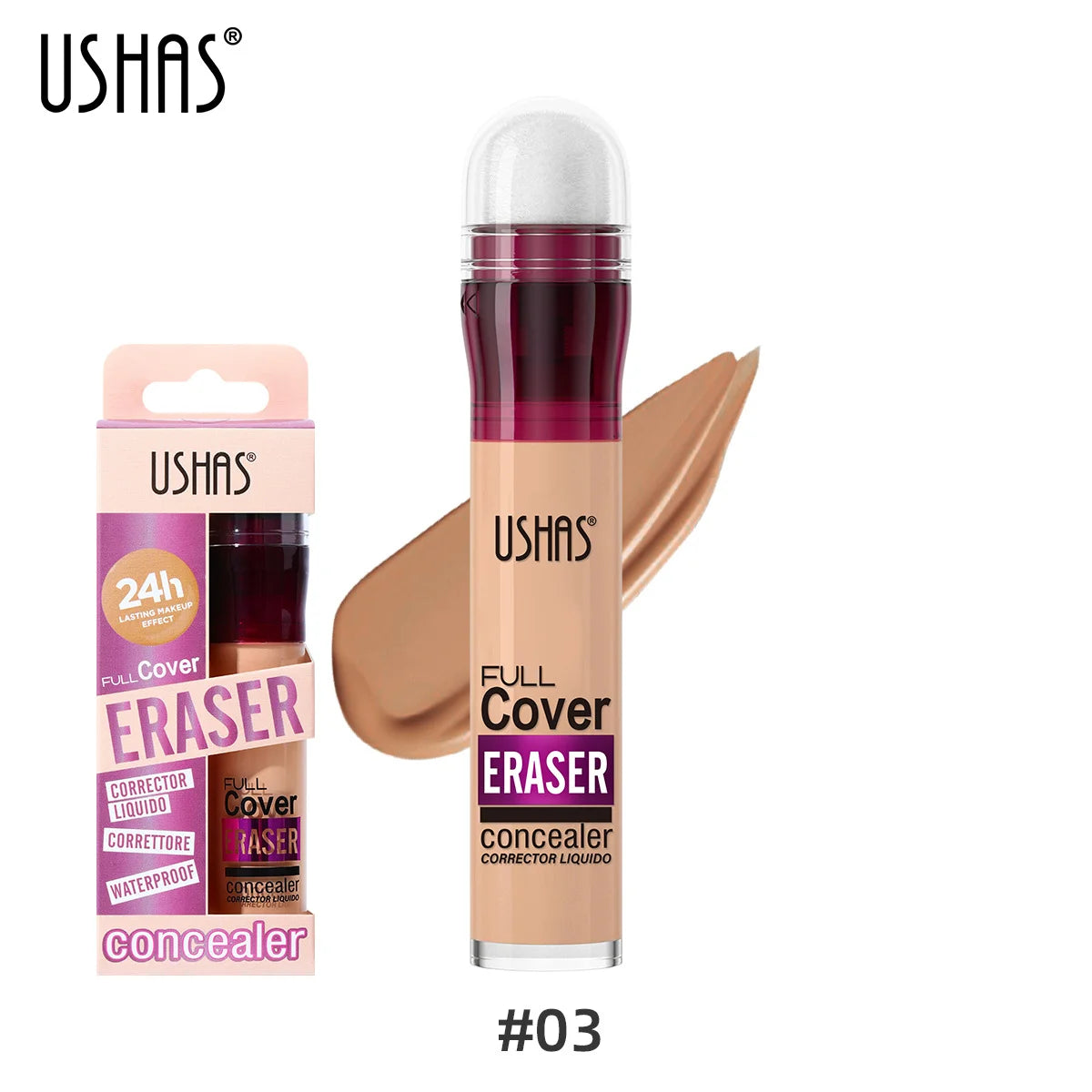 12 colors facial concealer sponge head matte liquid foundation, oil-control long-lasting BB cream,waterproof brightening makeup