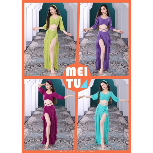 Customized Belly Dance Skirt Set Oriental Dance Costumes Performance Wear Practice Outfit Female Team Class Dress Belly Dancing