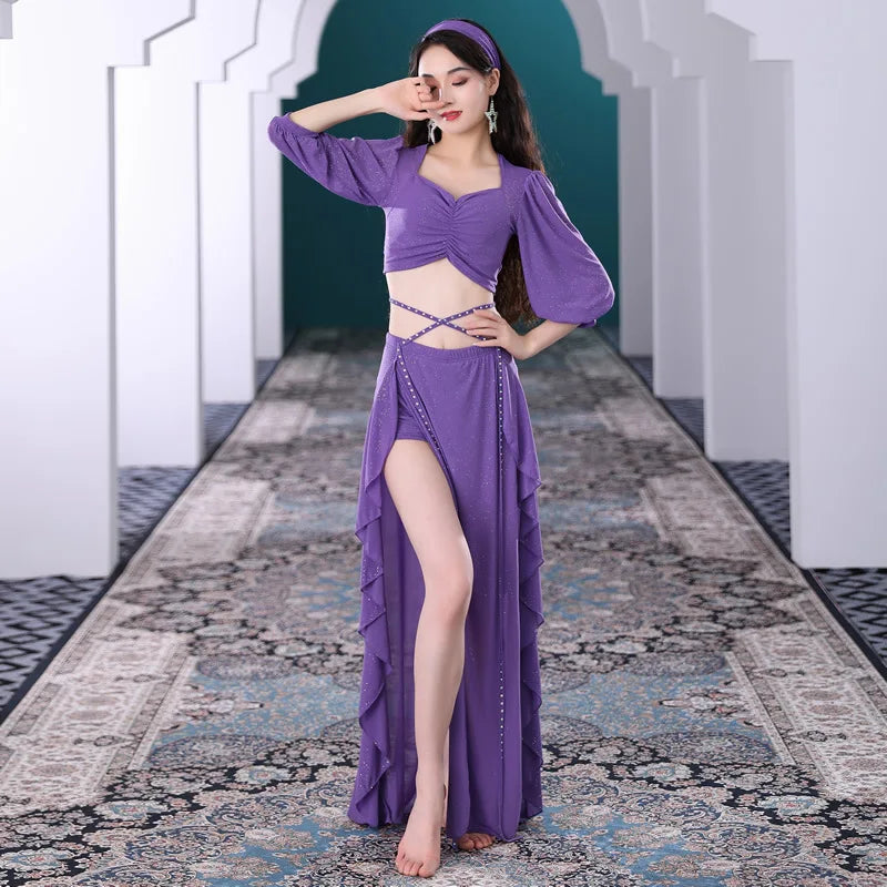Customized Belly Dance Skirt Set Oriental Dance Costumes Performance Wear Practice Outfit Female Team Class Dress Belly Dancing