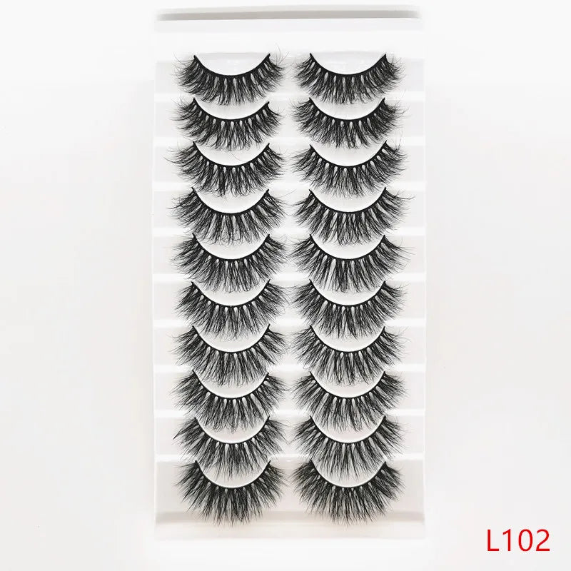 New 5/10 Pairs Natural False Eyelashes Fake Lashes Long Make Up 3d Mink Lashes Extension Eye lashes Mink Eyelashes for Beauty 54