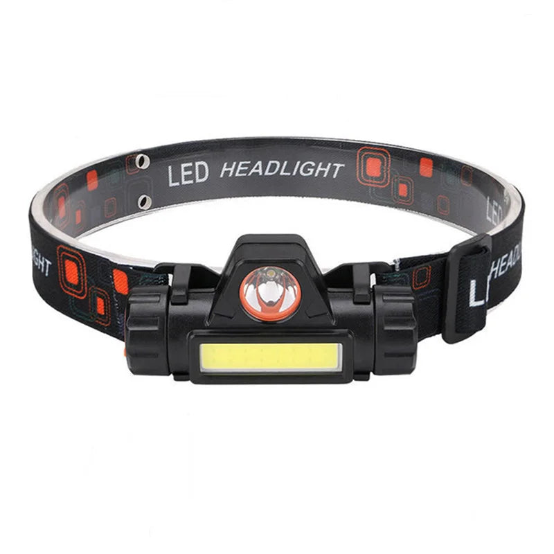 Rechargeable Fishing LED Headlamp Camping Headlight XPE COB Work Light 2 Lighting Modes Detachable Head Lights with Tail Magnet