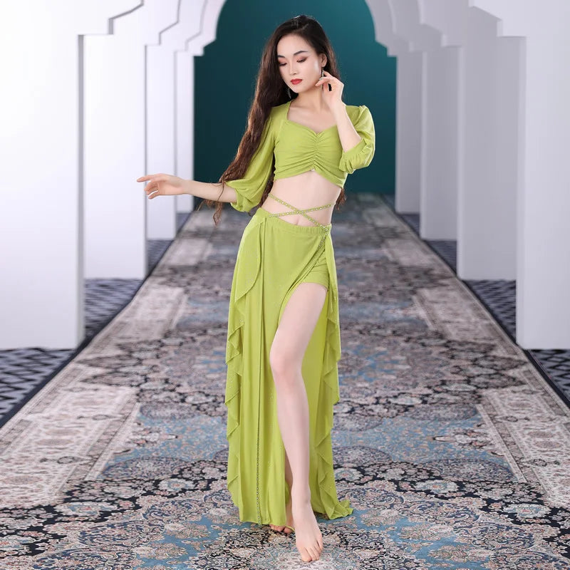 Customized Belly Dance Skirt Set Oriental Dance Costumes Performance Wear Practice Outfit Female Team Class Dress Belly Dancing