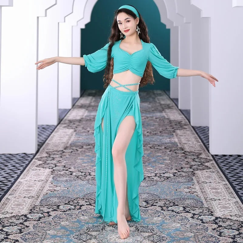 Customized Belly Dance Skirt Set Oriental Dance Costumes Performance Wear Practice Outfit Female Team Class Dress Belly Dancing