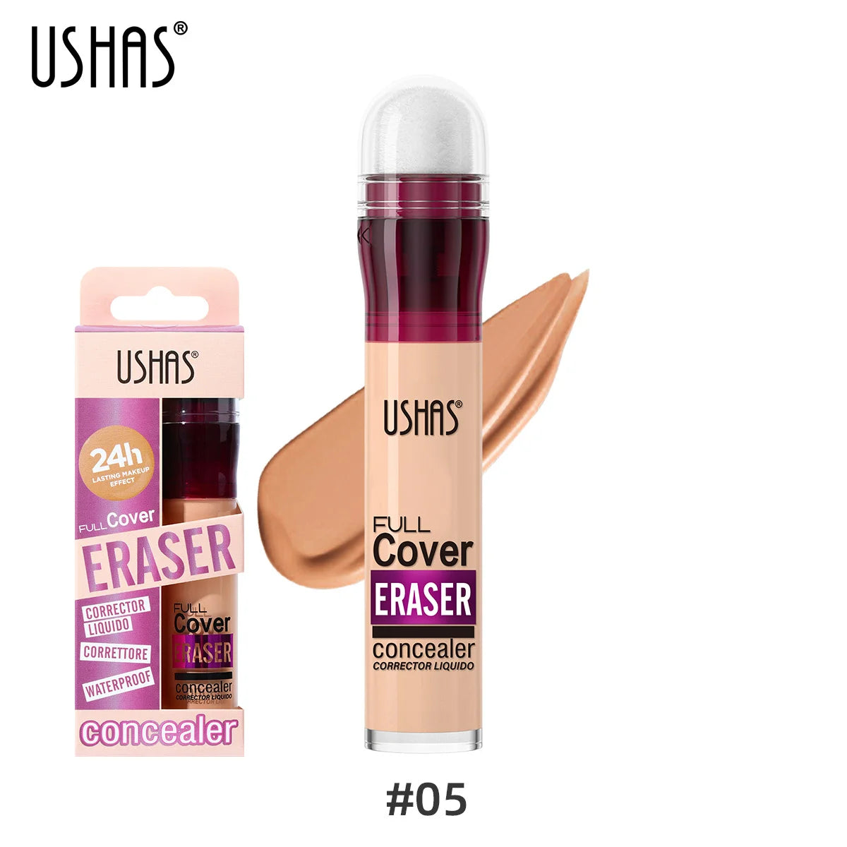12 colors facial concealer sponge head matte liquid foundation, oil-control long-lasting BB cream,waterproof brightening makeup