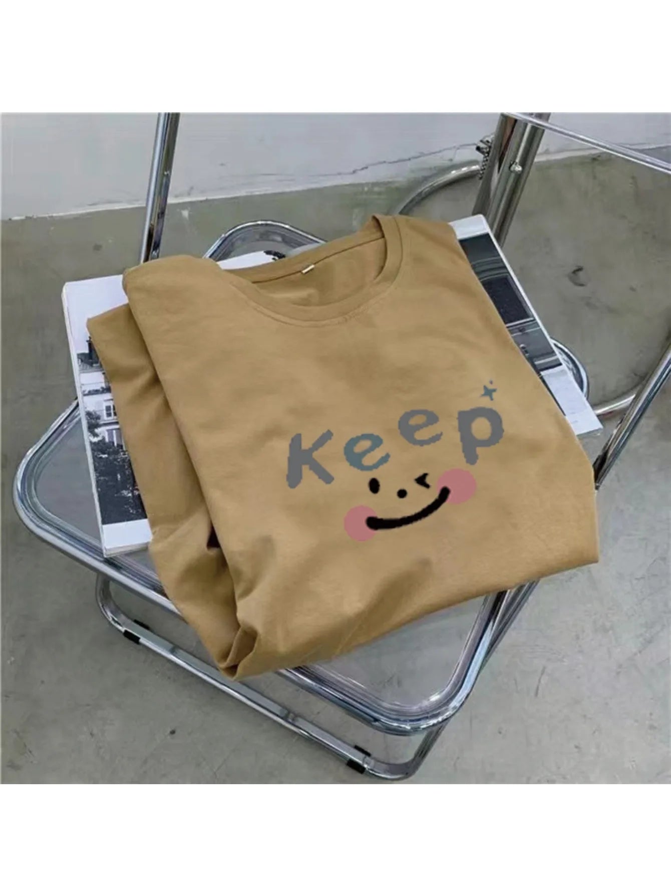 Korean Short-sleeved T-shirt Skirt for Women in Summer Loose T-shirt Skirt Mid-length Over-knee Fashion Slim Long Skirt