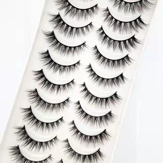 New 5/10 Pairs Natural False Eyelashes Fake Lashes Long Make Up 3d Mink Lashes Extension Eye lashes Mink Eyelashes for Beauty 54
