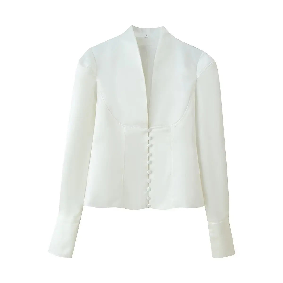 Women's blazer 2025 new Women's fashion solid color row of buttons wide shoulder blazer