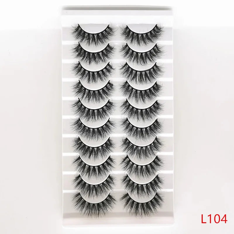 New 5/10 Pairs Natural False Eyelashes Fake Lashes Long Make Up 3d Mink Lashes Extension Eye lashes Mink Eyelashes for Beauty 54